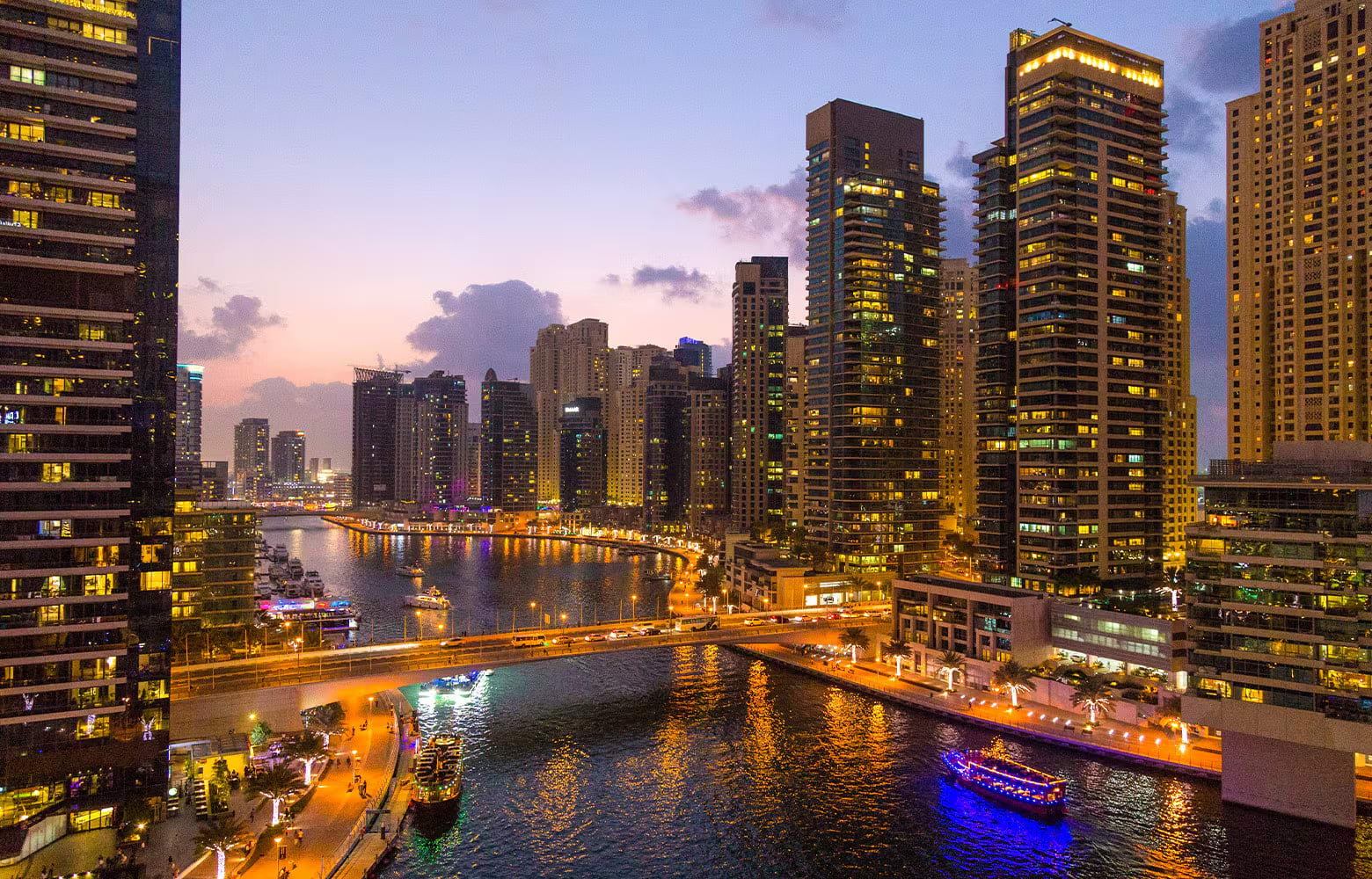 Dubai Marina skyline viewed from the water