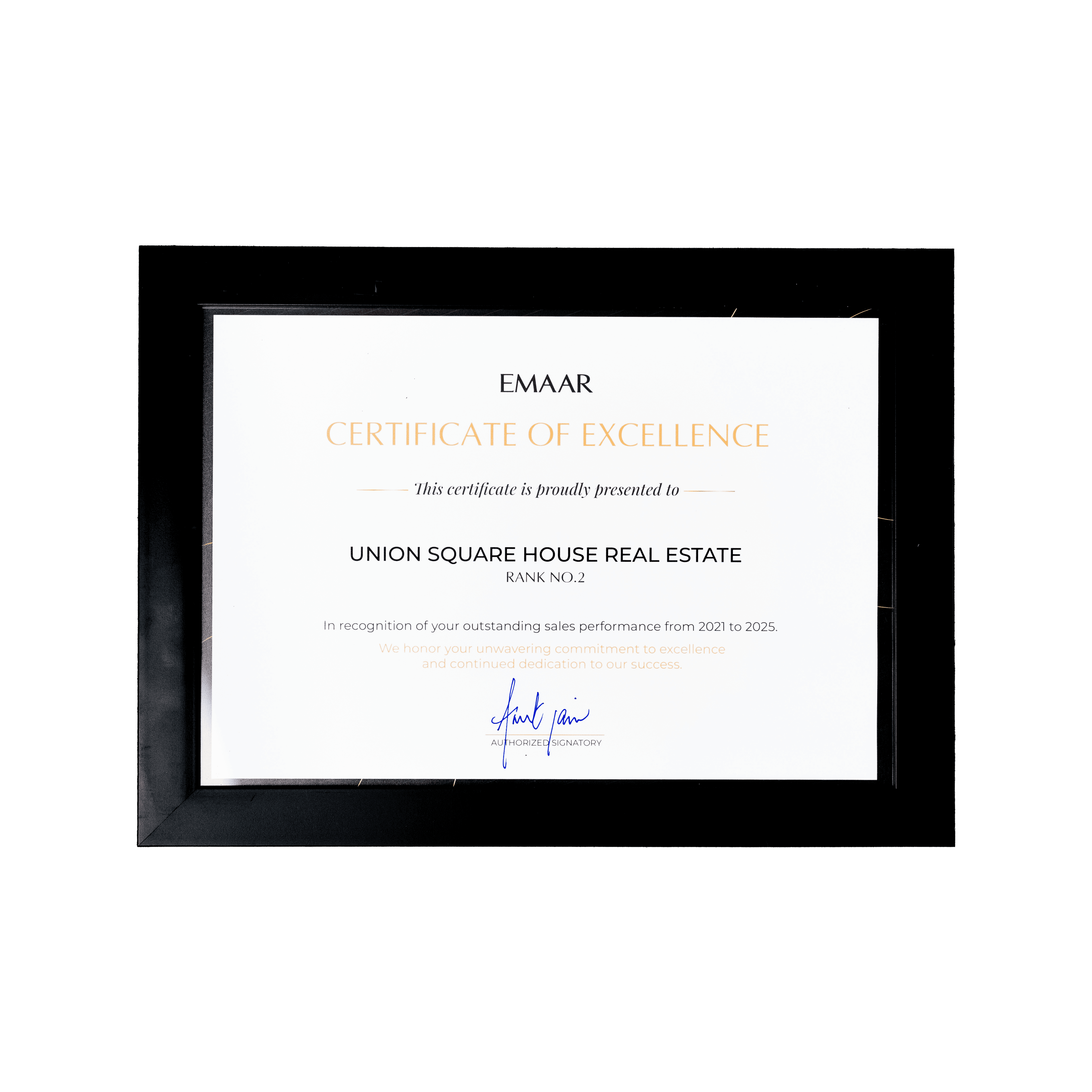 Emaar Certificate - Emaar